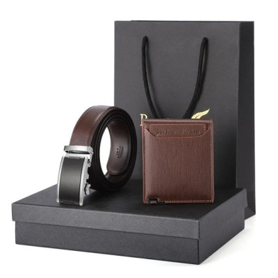 Genuine Leather Men's Wallet Belt Gift