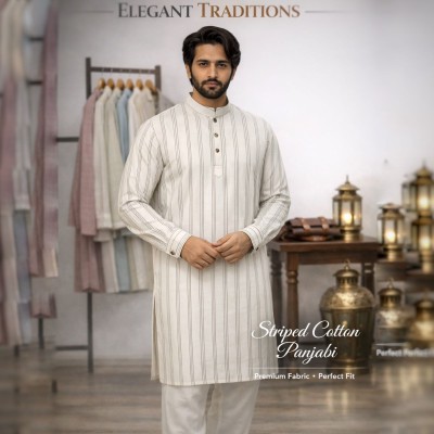 Cotton Band Collar Panjabi