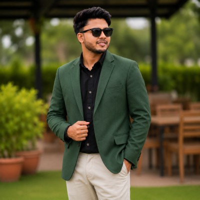 Mens Navy Blue Slim Fit Blazer