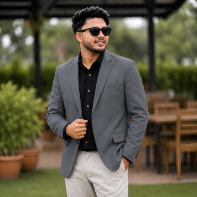 Mens Navy Blue Slim Fit Blazer
