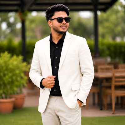 Mens Navy Blue Slim Fit Blazer