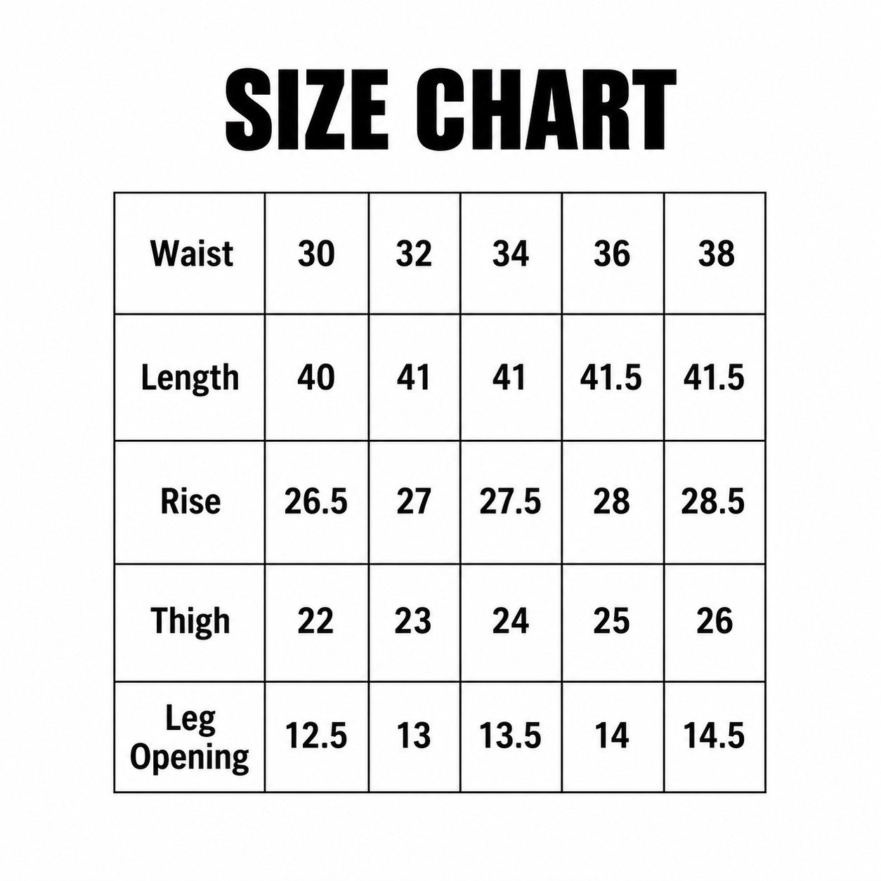 Size chart for Men’s Cotton Exclusive Formal Shirt